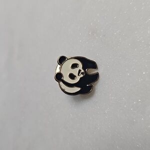 Gold and Black Panda Brooch